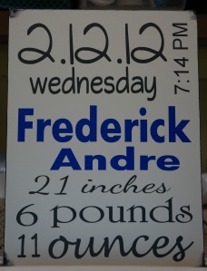 So Pretty in Paint Baby Announcement Sign - Frederick Andre