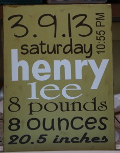 So Pretty in Paint Baby Announcement Sign - Henry Lee